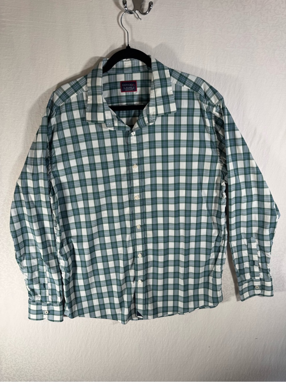 UNTUCKit XXL Green & Blue Plaid Button Down Shirt – Made in Japan